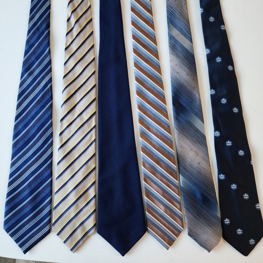 Blue Necktie Lot Banana Republic Protocol Sears Silk Striped Office Work Event